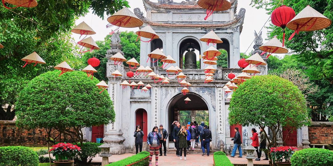 Courtyard of Temple of Literature in Hanoi